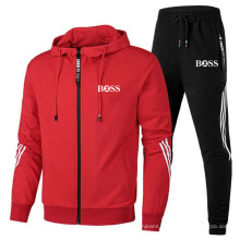 Men′s Casual Custom Track Suit Tracksuits 2 Pieces Loose Sport Running Suit Sportswear Sweatsuit Jogger Set Zipper Hooded